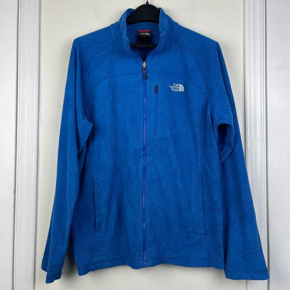 The North Face Texture Cap Rock Mens L Polartec Fleece Jacket  Full Zip *Read